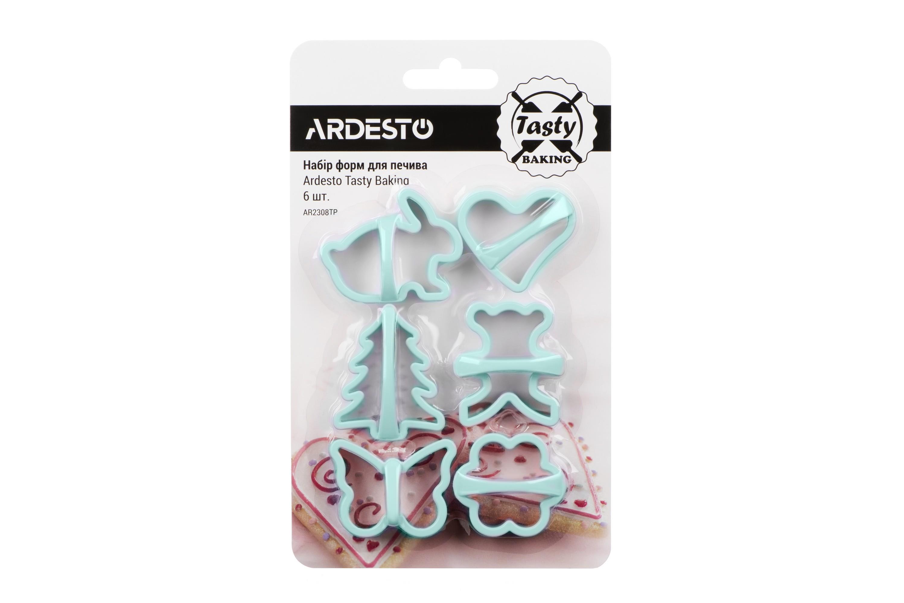 Набор форм для печенья Ardesto Tasty baking, 6 шт, голубой тифани, пластик