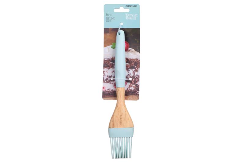 Пензлик ARDESTO Tasty Baking, 24см, силікон, дерево, блакитний