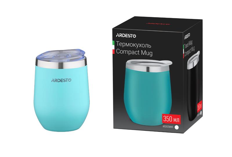 Термочашка Ardesto Compact Mug 350 мл, голубой, нержавеющая сталь