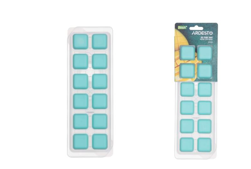 Форма для льоду з кришкою ARDESTO Fresh, 26х9.5х3.5см, силікон, пластик, синій