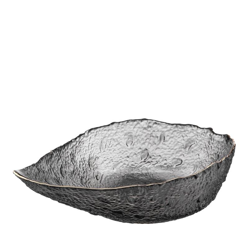Салатник ARDESTO Leaf, 21.5см, скло, сірий