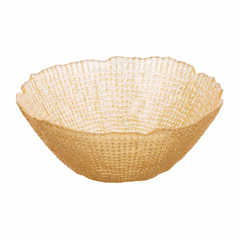 Салатник ARDESTO Golden ice 20.5x8.5см, 1150мл, скло, золотистий