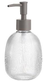 Диспенсер для мила ARDESTO Minimalism Mellon, 350мл, скло, пластик, сірий