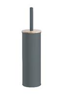 Набір щітка для унітазу з підставкою Ardesto Minimalism 9.5x27.5/38см, метал, поліпропілен, бамбук, сірий темний