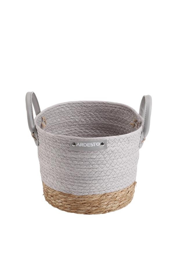 Кошик ARDESTO Minimalism 23х23х19см, паперовий шпагат, рогожка, сірий