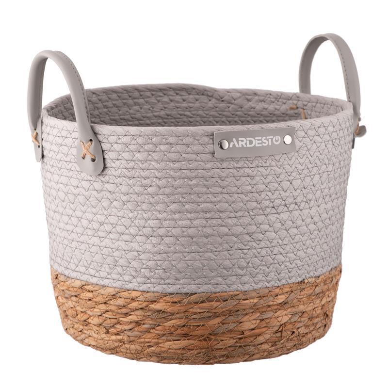 Кошик ARDESTO Minimalism 28х28х22см, паперовий шпагат, рогожка, сірий