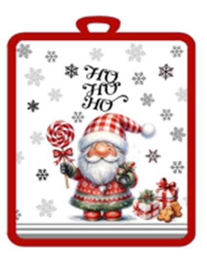 Прихватка ARDESTO Christmas Santa 18х20см, 100% поліестер (верх), 100% бавовна (низ), сірий