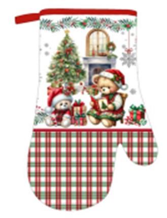 Рукавичка ARDESTO Christmas Bears 18х30см, 100% поліестер (верх), 100% бавовна (низ), зелений