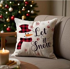 Подушка декор. ARDESTO Christmas Snowman 45х45см, 100% поліестер, білий