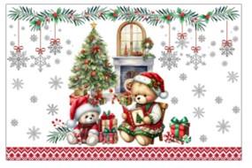 Набір серветок серв. ARDESTO Christmas Bears 30х45см, 2шт, 100% поліестер, зелений