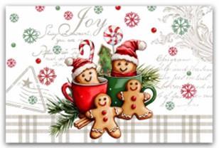 Набір серветок серв. ARDESTO Christmas Cookies 30х45см, 2шт, 100% поліестер, сірий