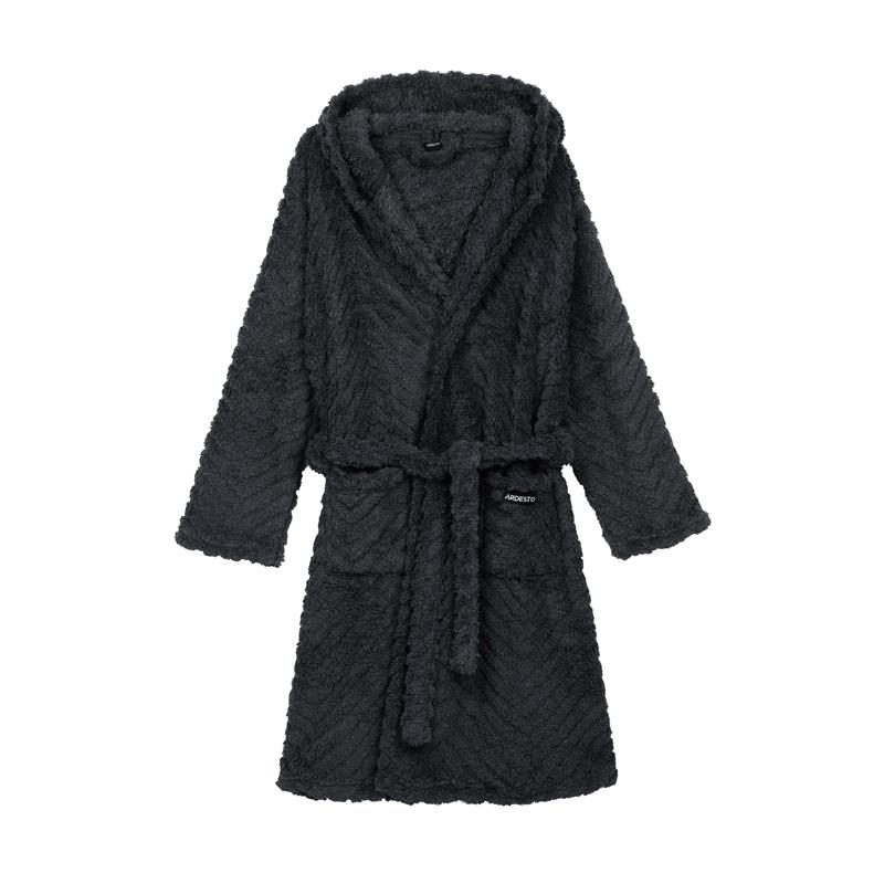 Халат жіночий ARDESTO Zigzag, розмір L/XL, 100% поліестер, сірий
