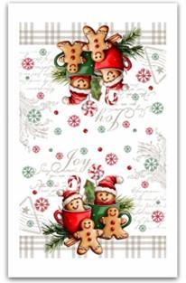 Набір рушничків для кухні ARDESTO Christmas Cookies 38х63см, 2шт, 100% бавовна, сірий