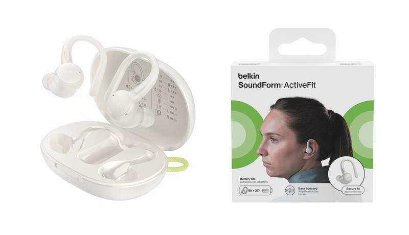 Навушники TWS Belkin Soundform ActiveFit True Wireless, кремовий