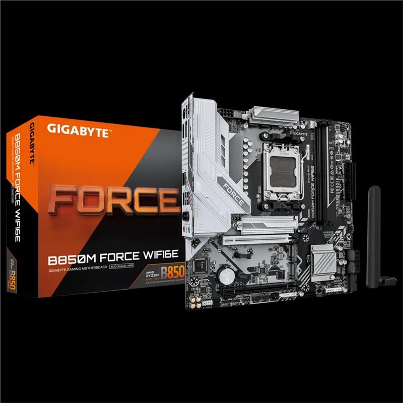 Материнська плата GIGABYTE B850M FORCE WF6E sAM5 B850 2xDDR5 M.2 Wi-Fi BT HDMI DP mATX