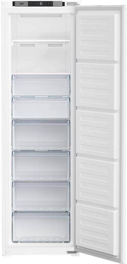 Морозильна камера Beko вбудована, 177x54x55, 212л, 1дв., E, NF, інв., білий