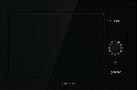 Мікрохвильова піч Gorenje вбудовувана Simplicity, 23л, міх. управл., 900Вт, гриль, дисплей, чорний