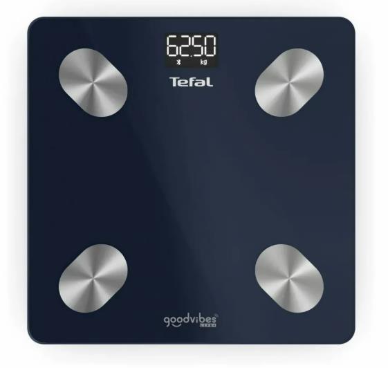 Ваги Tefal підлогові Goodvibes Life+, 180кг, Bluetooth, AAAx3 в комплекті, скло, синій
