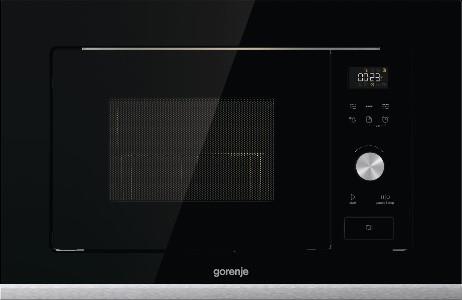 Мікрохвильова піч Gorenje вбудовувана, 20л, електр. управл., 800Вт, гриль, дисплей, чорний
