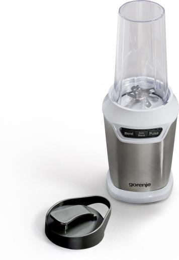 Блендер Gorenje стаціонарний 700Вт, чаша-750мл, подрібнювач, білий-нерж