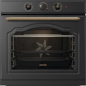 Духова шафа Gorenje електрична, 77л, A+, пара, дисплей, чорний