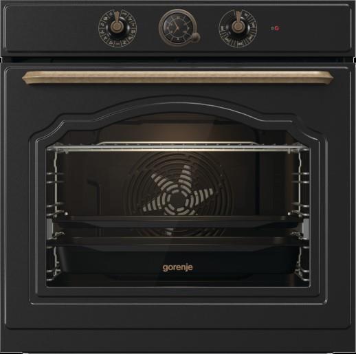 Духова шафа Gorenje електрична, 77л, A+, пара, дисплей, чорний матовий