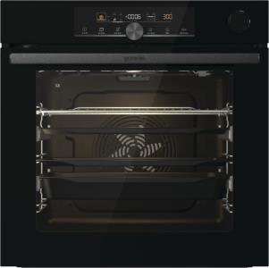 Духова шафа Gorenje електрична, 77л, A+, пара, дисплей, готування на різних рівнях, піроліз, чорний