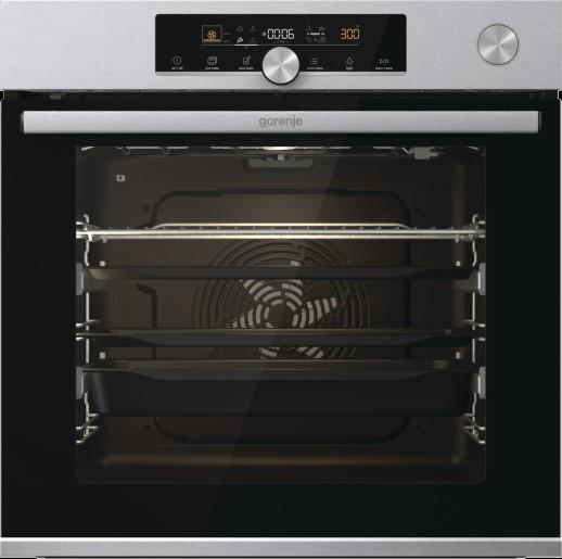 Духова шафа Gorenje електрична, 77л, A+, пара, дисплей, готування на різних рівнях, нерж