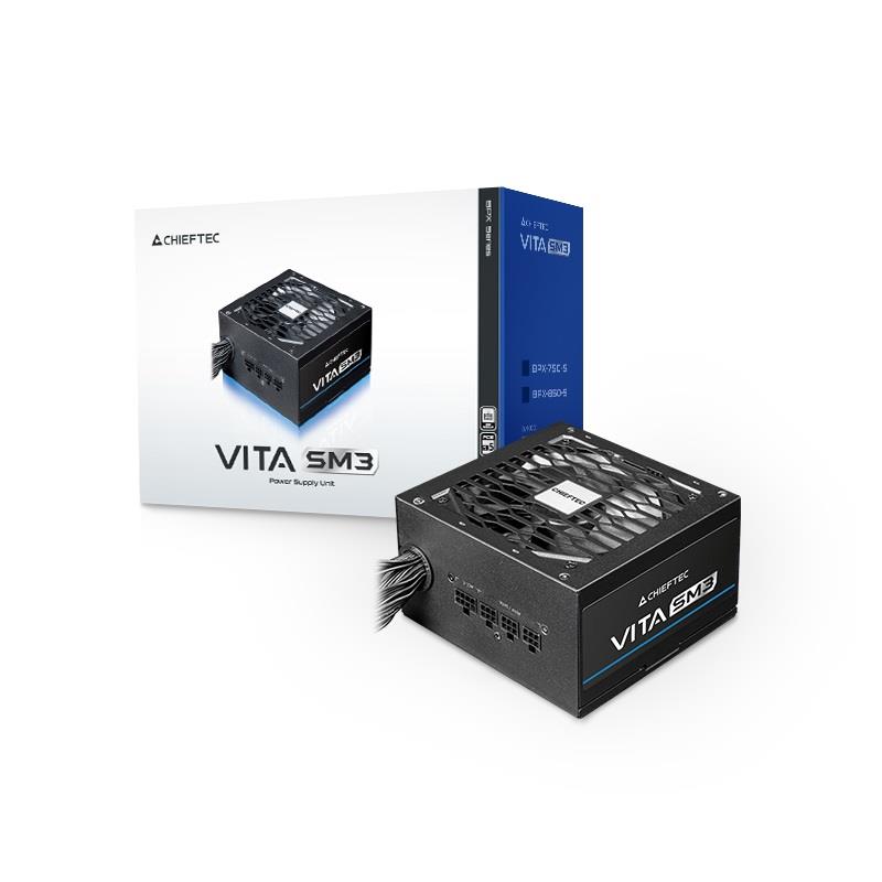 Блок живлення CHIEFTEC Vita SM3 (850W), >85%, 80+ Bronze, 120мм, 1xMB 24pin(20+4), 2xCPU 8pin(4+4), 3xMolex, 6xSATA, 4xPCIe 8pin(6+2), 1xPCIe GEN5 16pin, Modular