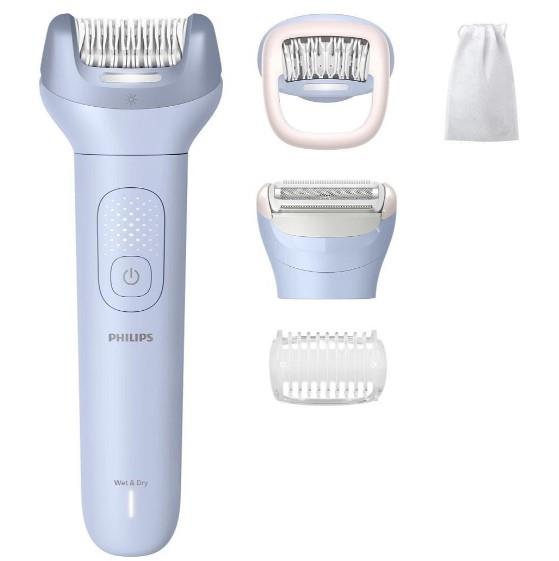 Епілятор Philips Series 8000 дисковий, аккумул., пінцет.-32, волог.+сух., насадок-4, чохол біло-голубий