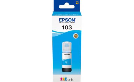 Контейнер з чорнилом Epson 103 EcoTank L1110/L1250/L3100/L3101/L3110/L3150/L3151/L3156/L3200/L3201/L3250/L3251/L3256/L3260/L3266/L3550/L3560/L5190/L5590/L5290 cyan