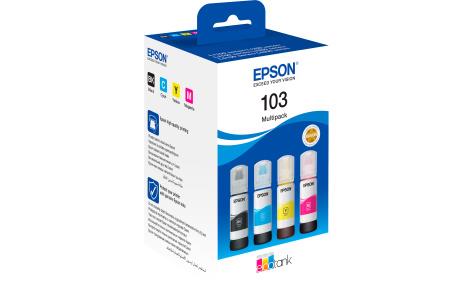 Контейнери з чорнилом Epson 103 EcoTank L1110/L1250/L3100/L3101/L3110/L3150/L3151/L3156/L3200/L3201/L3250/L3251/L3256/L3260/L3266/L3550/L3560/L5190/L5590/L5290 Multipack (C,M,Y,Bk)