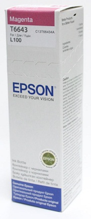 Контейнер з чорнилом Epson T6643 EcoTank L110/L120/L121/L1300/L1455/L210/L300/L3050/L3060/L3070/L355/L382/L386/L486/L550/L605/L655/L364/L132/L222/L312/L366/L456/L566 magenta