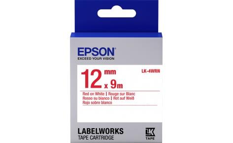 Картридж зі стрічкою Epson LK4WRN принтерів LW-300/LW-400/LW-400VP/LW-600P/LW-700/LW-Z710/LW-900P/LW-1000P/LW-Z5000BE Std Red/Wht 12mm/9m