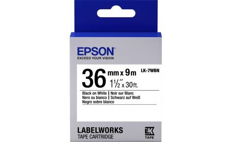 Картридж зі стрічкою Epson LK7WBN принтерів LW-900P/LW-1000P/LW-Z5000BE Black/White 36mm/9m
