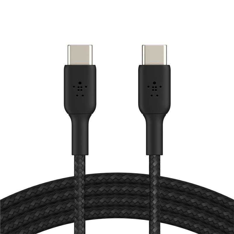 Кабель Belkin USB-C > USB-C заряджання/синхронізації 60Вт PD, 1м, плетений, чорний