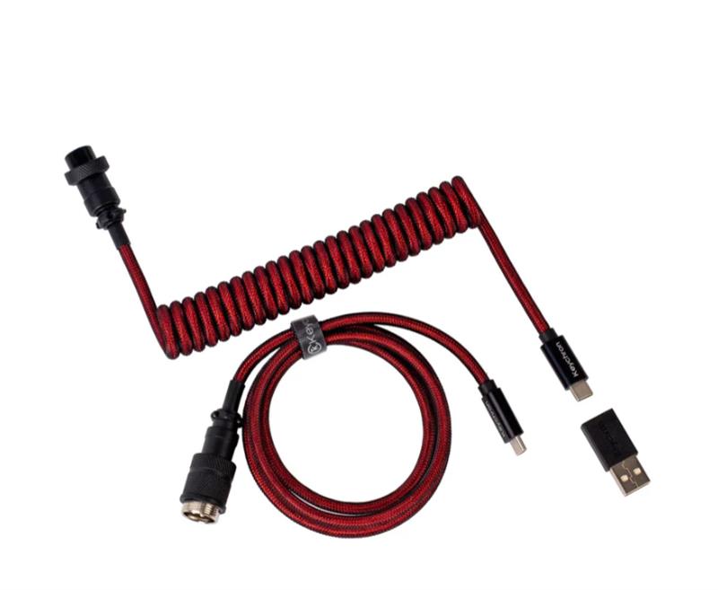 Кабель Type-A/Type-C Keychron Premium Coiled Aviator Cable-Straight Red