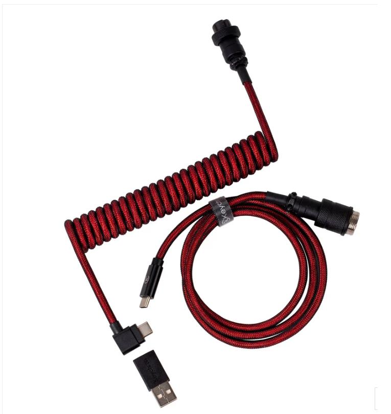 Кабель Type-A/Type-C Keychron Premium Coiled Aviator Cable-Angled Red