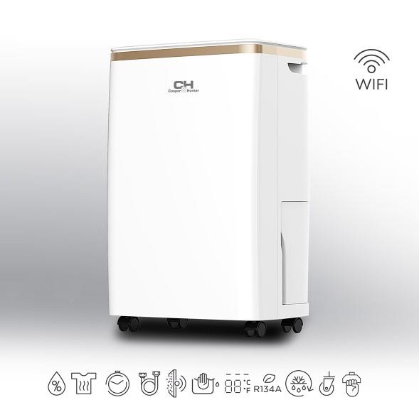Осушувач повітря Cooper&Hunter CH-D005WD8-12LDWF, 10л.на добу, 28м.кв, 110м3/год, 145Вт, дисплей ,ел. кер-ня, WI-FI, таймер, іонізатор, авто вимк., білий