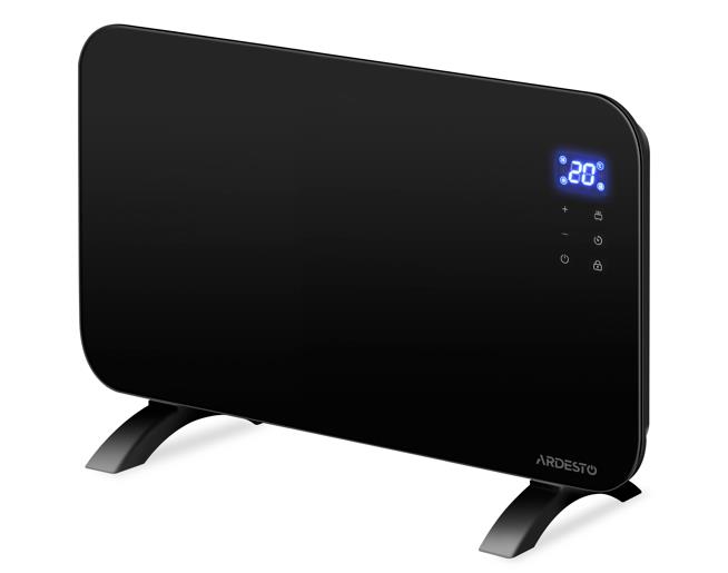 Конвектор ARDESTO CHH-2000EBG 20м2, 2000Вт, WI-FI, електр. кер-ння, ПДК, закр. нагрів. елемент, дисплей, програматор, таймер, IP24, скло, чорний