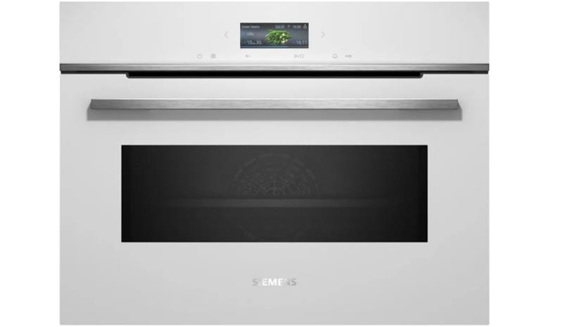 Духова шафа Siemens електрична компактна, 45л, A, дисплей, конвекція, ф-ція мікрохвиль, білий