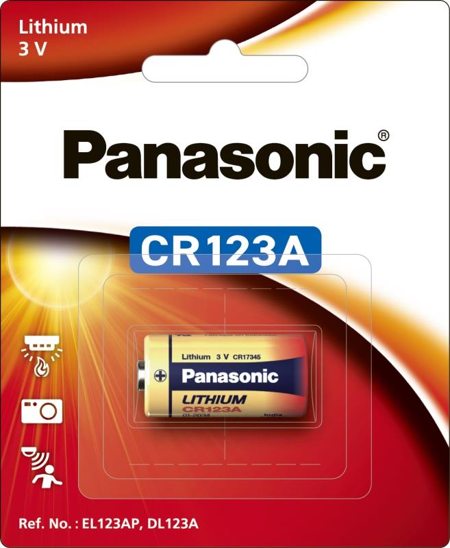 Батарейка Panasonic літієва CR123 блістер, 1 шт.