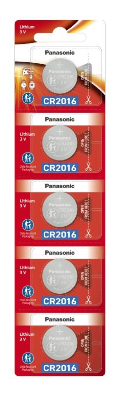 Батарейка Panasonic літієва CR2016 блістер, 5 шт.