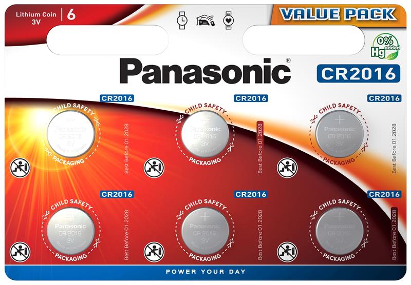 Батарейка Panasonic литиевая CR2016 блистер, 6 шт.