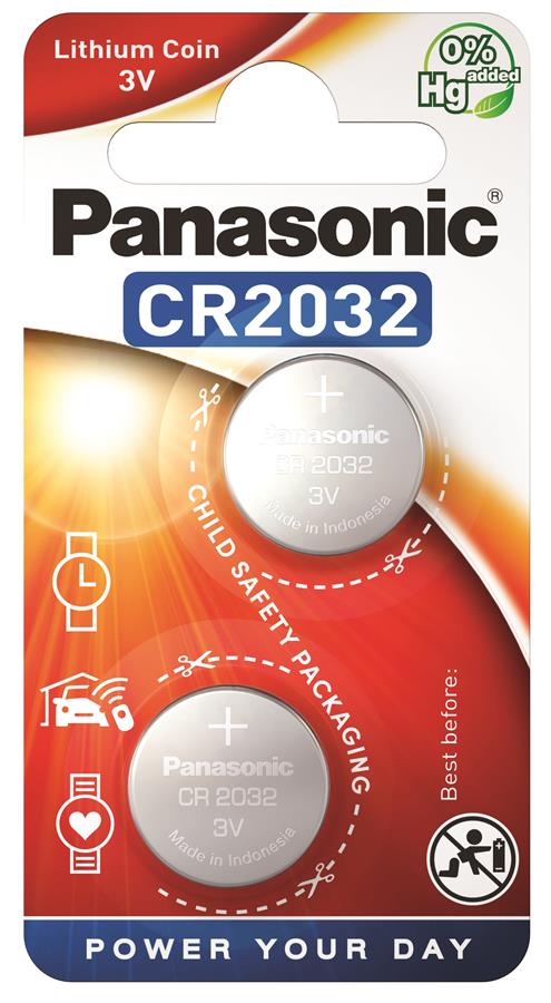 Батарейка Panasonic литиевая CR2032 блистер, 2 шт.