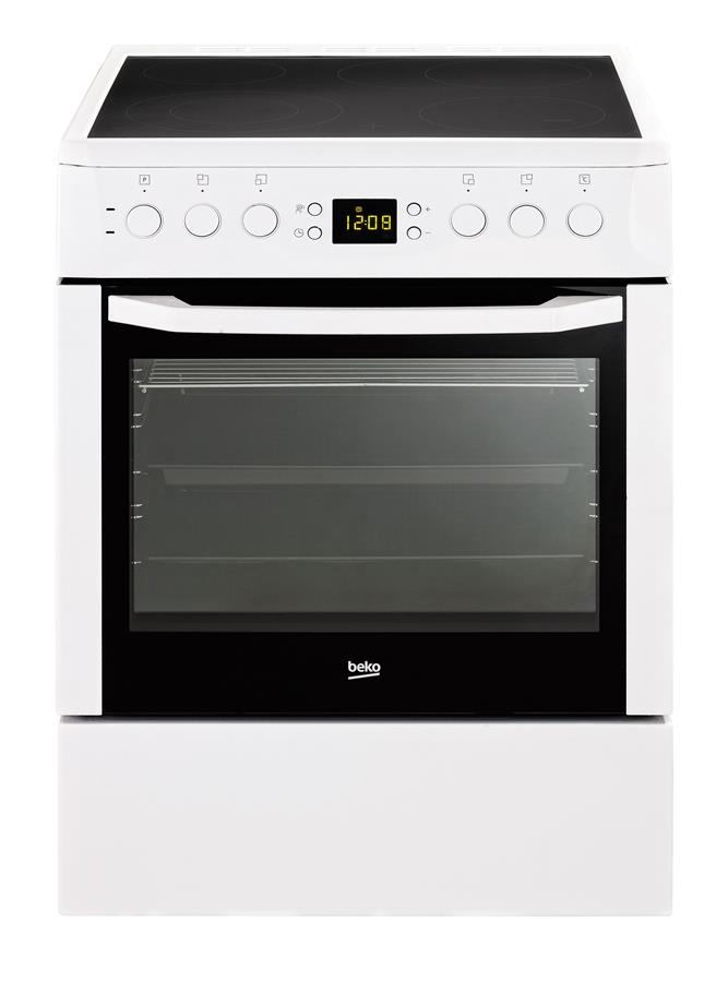 Плита электрическая Beko CSM67302GW - стеклокерамика/60х60 см/дисплей/65л/8 программ/белый