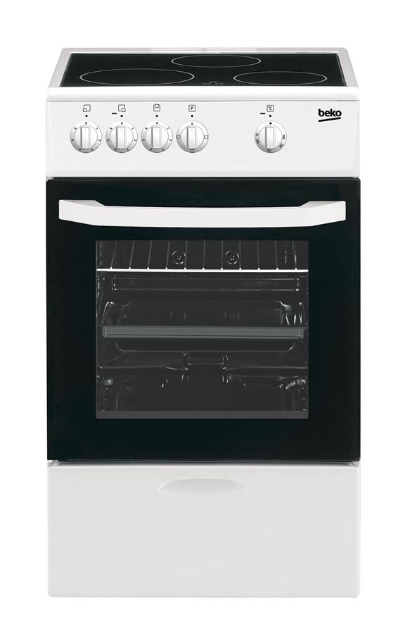 Плита электрическая Beko CSS48002W - стеклокерамика/50х50 см/3 зоны нагрева/46л/белый