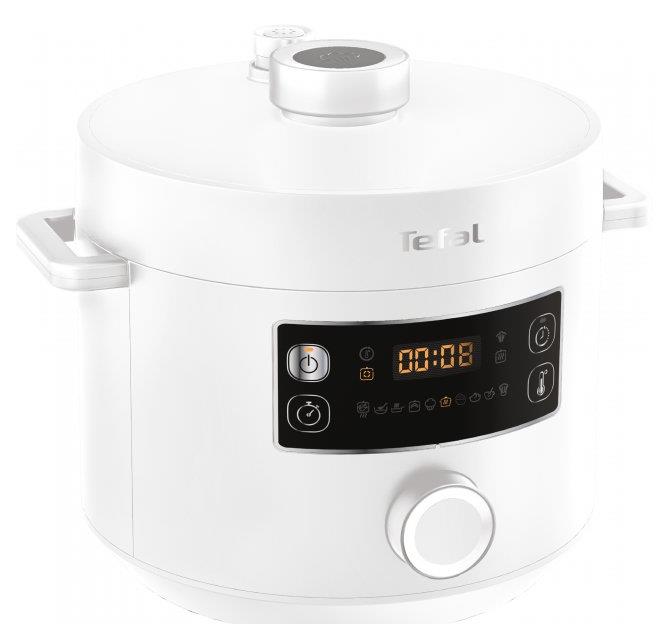 Мультиварка-скороварка Tefal Turbo Cuisine , 1000Вт, чаша-4.8л, механічне керув., пластик, білий