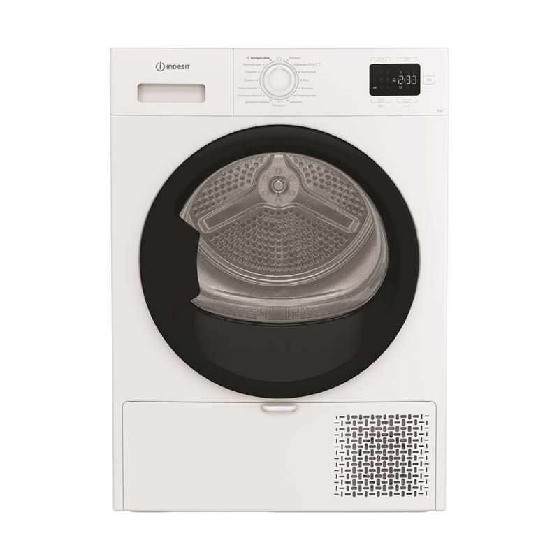 Сушильна машина Indesit тепловий насос, 8кг, A+, 54,5см, дисплей, білий
