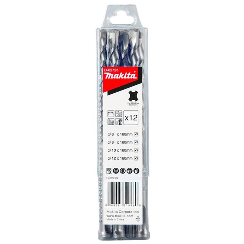 Набір бурів по бетону Makita D-62723, SDS-Plus, 12шт